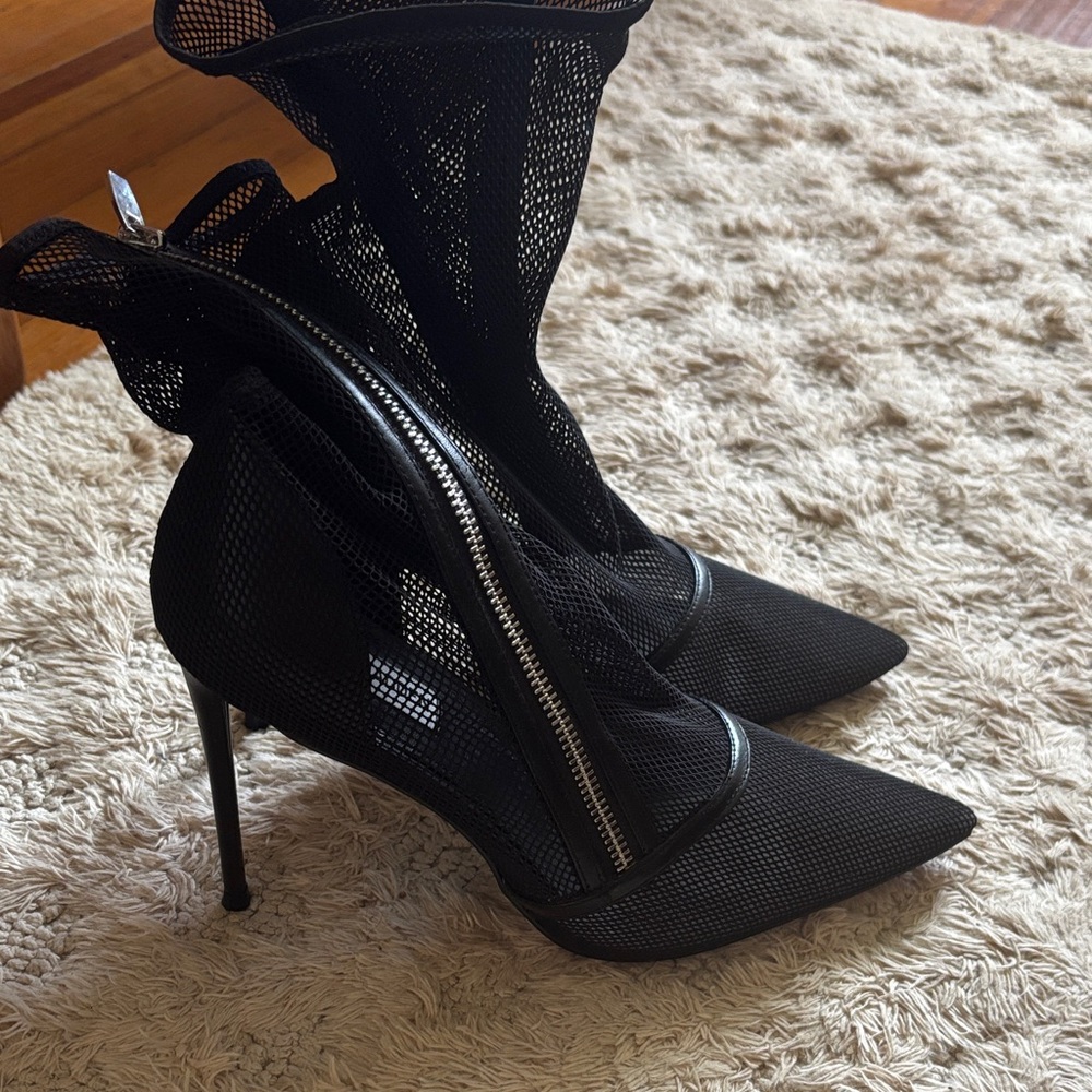 Steve Madden Black Mesh Stiletto Heels